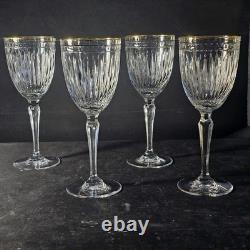 WATERFORD Marquis HANOVER GOLD WATER GLASS, Cut Crystal, 8 1/2, 22K Trim, 4PCS