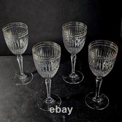 WATERFORD Marquis HANOVER GOLD WATER GLASS, Cut Crystal, 8 1/2, 22K Trim, 4PCS