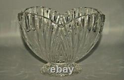 WATERFORD Marquis Original Scallop Edge Crystal Cut Glass Tazza Centerpiece Bowl