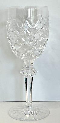 WATERFORD POWERSCOURT Hand Cut Crystal Claret Wine Glasses (4) 7 1/8 MINT