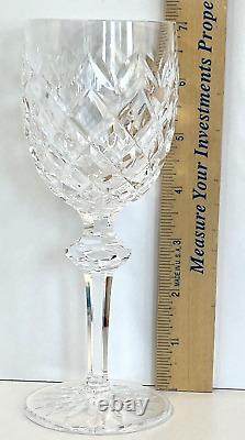 WATERFORD POWERSCOURT Hand Cut Crystal Claret Wine Glasses (4) 7 1/8 MINT
