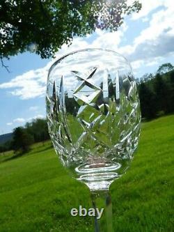 WATERFORD Signed Cut Crystal GLENGARRIFF SET 4 WATER GOBLET GLASS STEMWARES