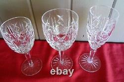 WATERFORD Signed Cut Crystal GLENGARRIFF SET 4 WATER GOBLET GLASS STEMWARES