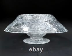 WEBB CORBETT Signed Rock Crystal Engraved Cut Glass 12 Centerpiece Bowl Vase