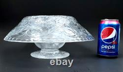 WEBB CORBETT Signed Rock Crystal Engraved Cut Glass 12 Centerpiece Bowl Vase