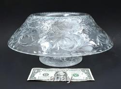 WEBB CORBETT Signed Rock Crystal Engraved Cut Glass 12 Centerpiece Bowl Vase WEBB CORBETT Signed Rock Crystal Engraved Cut Glass 12 Centerpiece Bowl Vase