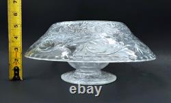 WEBB CORBETT Signed Rock Crystal Engraved Cut Glass 12 Centerpiece Bowl Vase