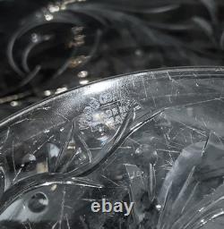 WEBB CORBETT Signed Rock Crystal Engraved Cut Glass 12 Centerpiece Bowl Vase