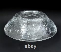 WEBB CORBETT Signed Rock Crystal Engraved Cut Glass 12 Centerpiece Bowl Vase