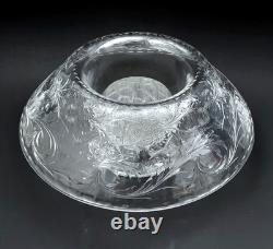 WEBB CORBETT Signed Rock Crystal Engraved Cut Glass 12 Centerpiece Bowl Vase WEBB CORBETT Signed Rock Crystal Engraved Cut Glass 12 Centerpiece Bowl Vase