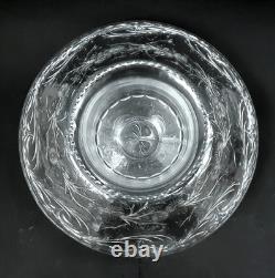 WEBB CORBETT Signed Rock Crystal Engraved Cut Glass 12 Centerpiece Bowl Vase