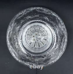 WEBB CORBETT Signed Rock Crystal Engraved Cut Glass 12 Centerpiece Bowl Vase