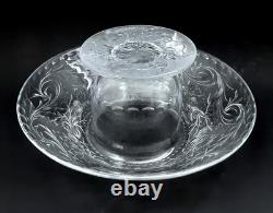 WEBB CORBETT Signed Rock Crystal Engraved Cut Glass 12 Centerpiece Bowl Vase
