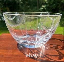 WOW! VTG Cary Ferguson Signed Starfish By the Sea Cut Crystal Glass Bowl