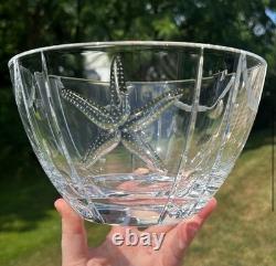 WOW! VTG Cary Ferguson Signed Starfish By the Sea Cut Crystal Glass Bowl