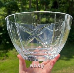 WOW! VTG Cary Ferguson Signed Starfish By the Sea Cut Crystal Glass Bowl