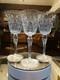 Water Goblets & Wine Glass, cut Crystal SIGNED Saint St Louis cross-cut diamond