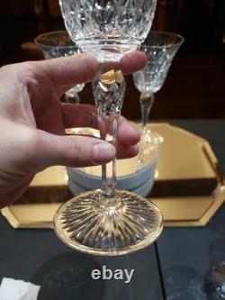 Water Goblets & Wine Glass, cut Crystal SIGNED Saint St Louis cross-cut diamond