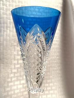 Waterford 2022 Gift Of Wisdom Times Square Flutes Aqua Blue Cut To Clear Crystal