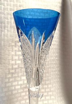 Waterford 2022 Gift Of Wisdom Times Square Flutes Aqua Blue Cut To Clear Crystal