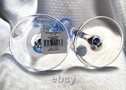 Waterford 2022 Gift Of Wisdom Times Square Flutes Aqua Blue Cut To Clear Crystal