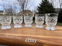 Waterford Ashling Cut Crystal Footed Juice Glasses Tumblers 3 7/8Set Of 5