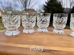 Waterford Ashling Cut Crystal Footed Juice Glasses Tumblers 3 7/8Set Of 5