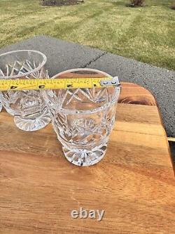 Waterford Ashling Cut Crystal Footed Juice Glasses Tumblers 3 7/8Set Of 5