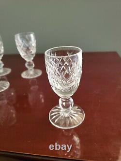 Waterford Boyne Cut Foot Crystal- Cordial Glass Set Of 6