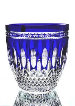 Waterford Clarendon Cobalt Blue Cut to Clear Cased Crystal Ice Wine Bucket New