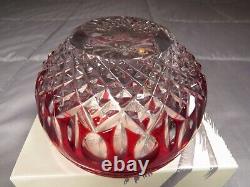 Waterford Clarendon Ruby Red Cased Crystal Cut To Clear 4'' Bowl
