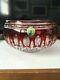 Waterford Clarendon Ruby Red to Clear Cut Crystal Bowl MINT CONDITION