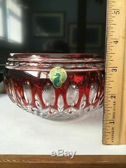 Waterford Clarendon Ruby Red to Clear Cut Crystal Bowl MINT CONDITION