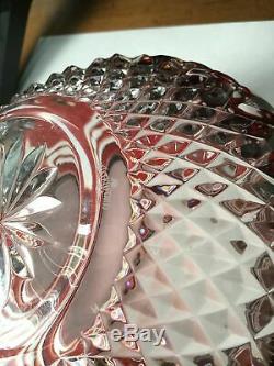 Waterford Clarendon Ruby Red to Clear Cut Crystal Bowl MINT CONDITION