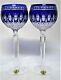 Waterford Cobalt Blue Cut To Clear Cased Crystal CLARENDON Wine Hock Goblet 2