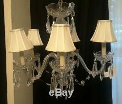 Waterford Comeragh Cut Crystal 5-arm Chandelier, Signed