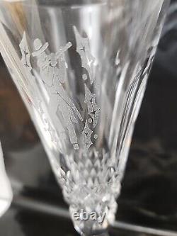 Waterford Crystal 12 Days of Christmas 11 Pipers Piping Champagne Flute