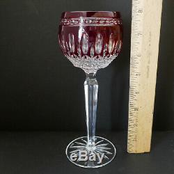 Waterford Crystal Clarendon Ruby Wine Hocks Pair of 2 Red Cut To Clear 8 T