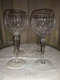 Waterford Crystal Colleen Cut Glass Hock Wine Goblets 7 1/2 Set of 4