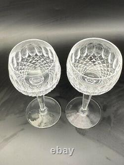 Waterford Crystal Colleen Wine Hock Glasses 7 1/2 Signed Set Of 2