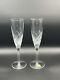 Waterford Crystal Cut Champagne Flutes Glasses Stem Set of 2