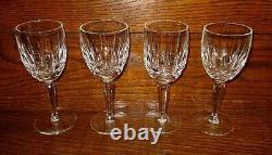 Waterford Crystal Cut Glass 4 BALLYMORE Wine Stem Goblets Ireland EUC