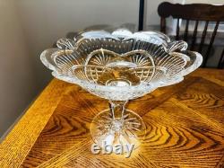 Waterford Crystal Cut Glass Pedestal Compote Bowl 10 inch sign Fred Curlis 2007
