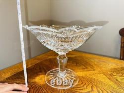 Waterford Crystal Cut Glass Pedestal Compote Bowl 10 inch sign Fred Curlis 2007