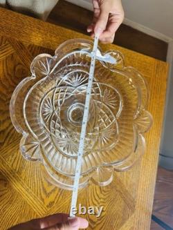 Waterford Crystal Cut Glass Pedestal Compote Bowl 10 inch sign Fred Curlis 2007
