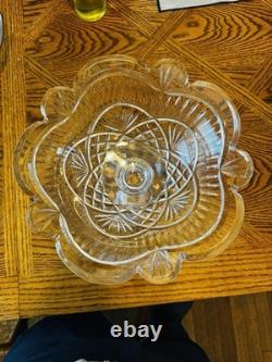 Waterford Crystal Cut Glass Pedestal Compote Bowl 10 inch sign Fred Curlis 2007