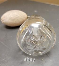 Waterford Crystal Cut Glass Perfume Bottle Atomizer Gothic Etching