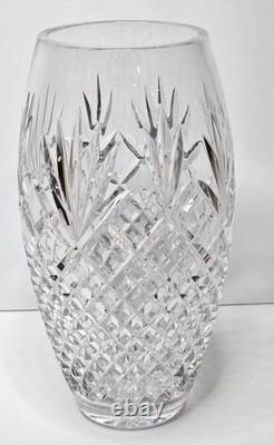 Waterford Crystal Cut Glass Vase 10 Clear Ireland Etched Heavy Vase