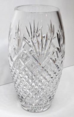 Waterford Crystal Cut Glass Vase 10 Clear Ireland Etched Heavy Vase