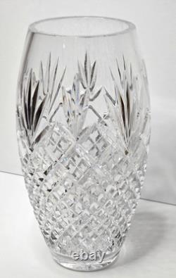 Waterford Crystal Cut Glass Vase 10 Clear Ireland Etched Heavy Vase